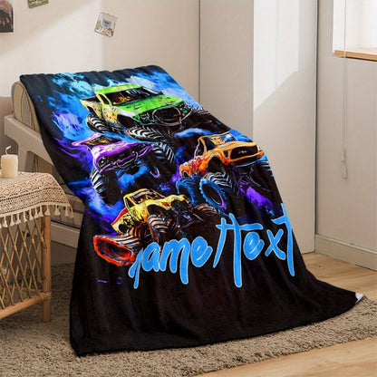 Customizable Monster Truck Flannel Blanket