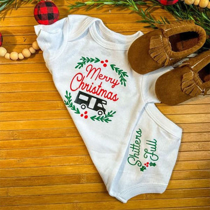 Merry Christmas Shitters Full Unisex Onesies, Ugly Christmas Baby Outfit