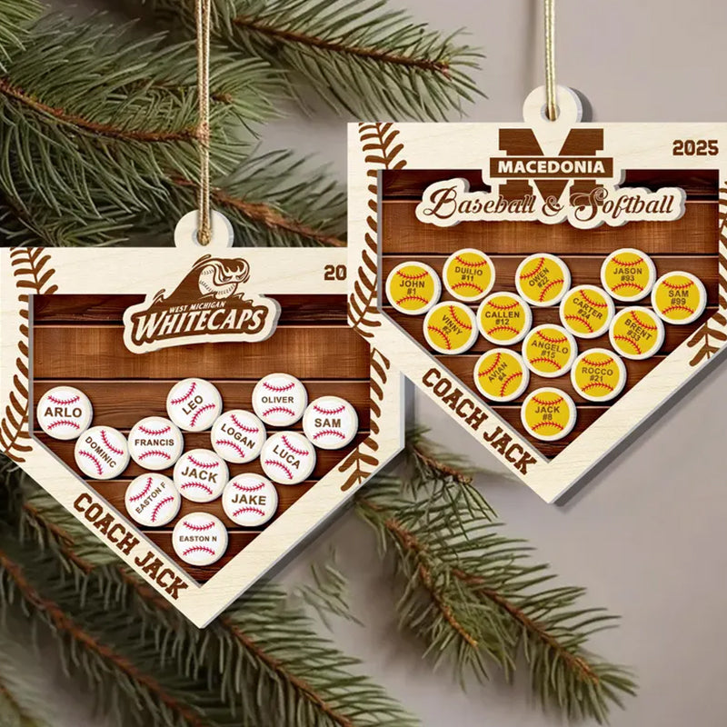 Personalized Baseball Coach Christmas Gift, Custom Softball Coach Gift
