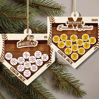 Personalized Baseball Coach Christmas Gift, Custom Softball Coach Gift