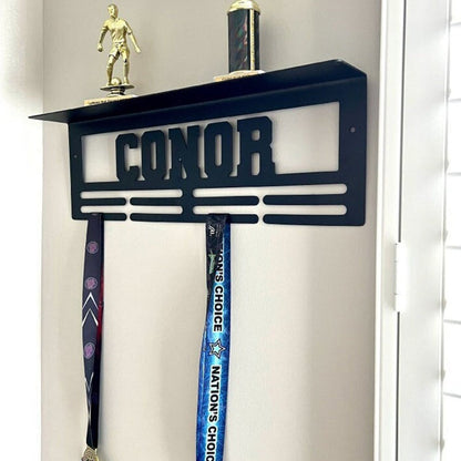 Custom Name Medal Hanger and Trophy Shelf