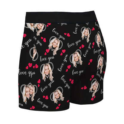 Custom Photo Print Boxer Briefs, High-Elastic Polyester