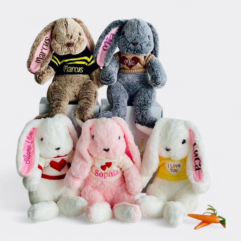 Easter Bunny| Embroidered Bunny Plush| Long Ears Bunny