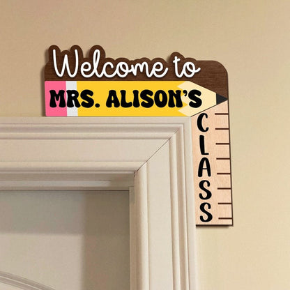Personalized Teacher Name Doorframe Corner Sign