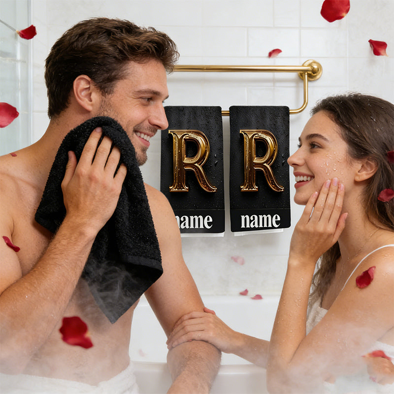 2pcs Customizable Text Towel, Name Custom Towel