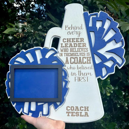 Custom Cheer Coach Photo Frame | Personalized Cheer Wall Hanging