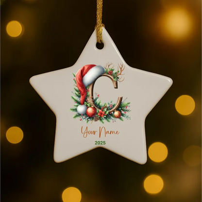 Personalized Monogram Keepsake Ornament 2026 – Custom Initial Name Decor