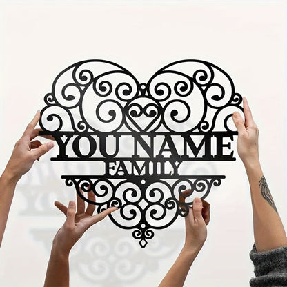 Custom Personality Font Love Texture Cutout Pattern, Custom Metal Art Sign