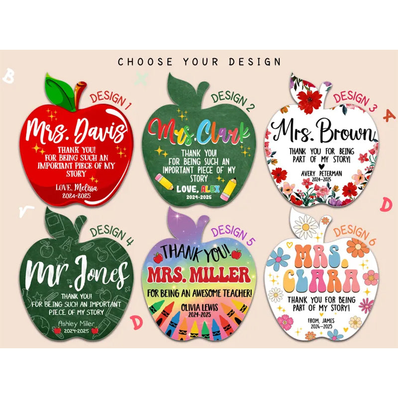 Teacher Appreciation Gifts, Apple Plaque for Teacher, Personalized Teacher Gift Idea