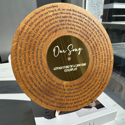 Custom Wooden Vinyl Decor, Personalized Wedding Song Lyrics Engraved,