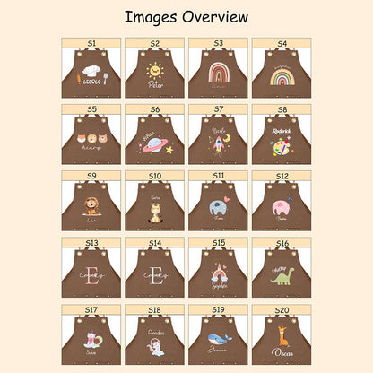 Personalized Cookie Making Kids Apron, Animals Apron