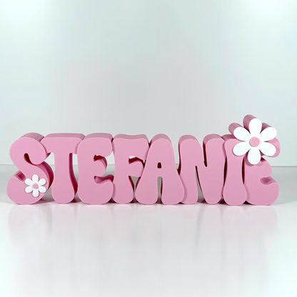 Personalized Teacher Name Plate, Daisy, Teacher Name Sign, Retro Name Sign