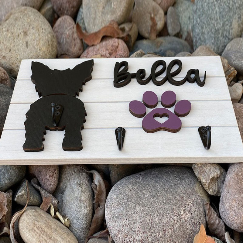 Custom Shiplap Dog Leash Holder, Personalized Leash holder