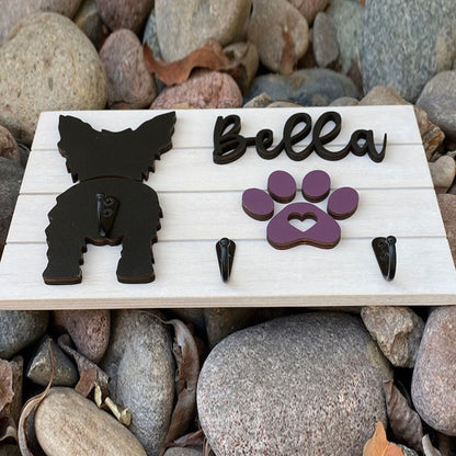 Custom Shiplap Dog Leash Holder, Personalized Leash holder