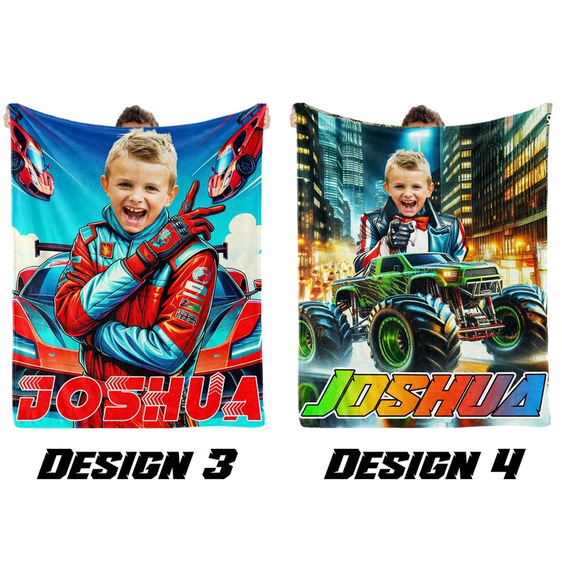Personalized Superhero Monster Truck Blanket