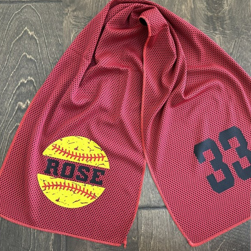 Custom Personalized Sports Towel, Baseball Softball Cooling Towel