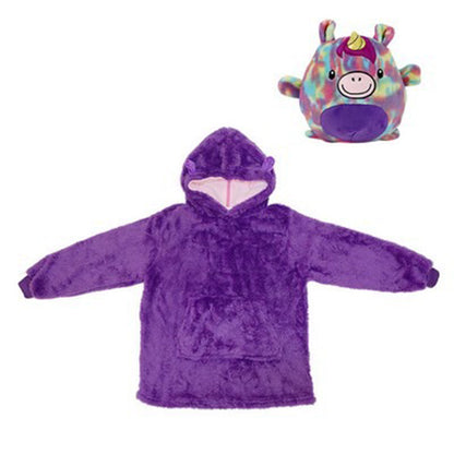 Oversized Kids Microfiber Wearable Blanket With Bag