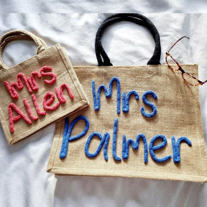 Teacher Bag l Teacher Gift l Book Bag l Personalised Jute Bag