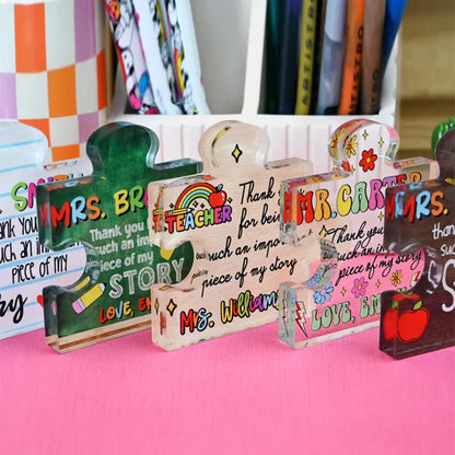 Personalized Teacher Appreciation Gift Puzzle Piece, Custom Acrylic