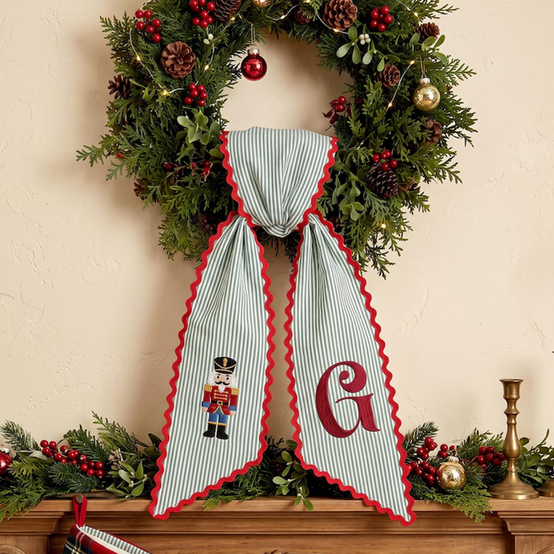 Personalized Christmas Tree Wreath Sash