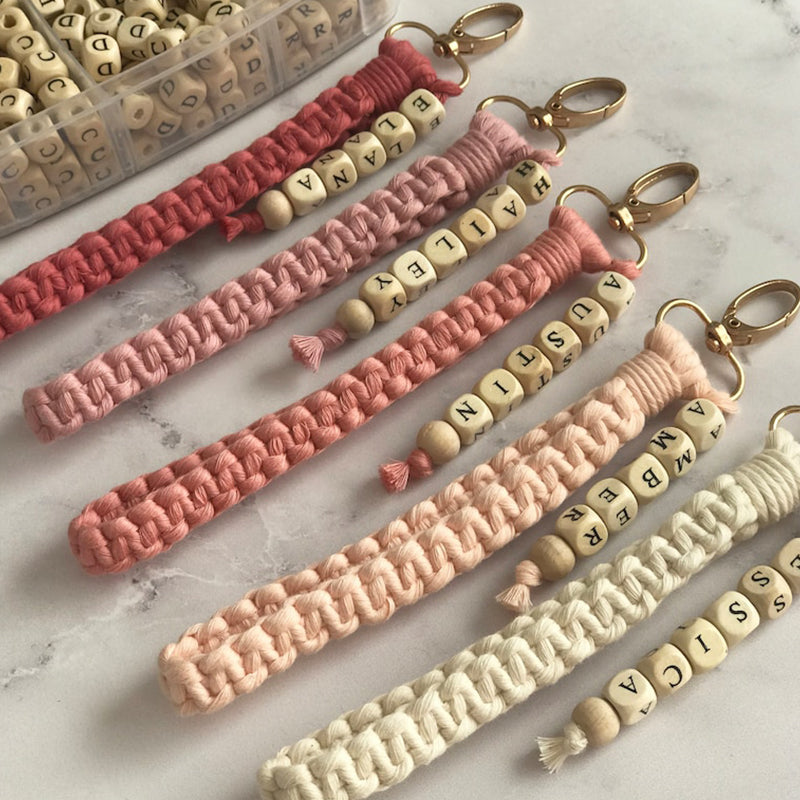Boho Bracelet Name Keychain, Will You Be My Bridesmaid Gift