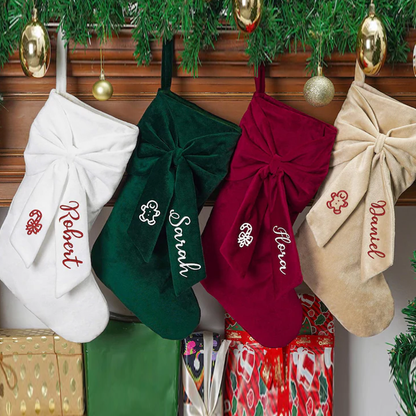 Personalized Bow Christmas Stocking, 2025 Christmas Stocking
