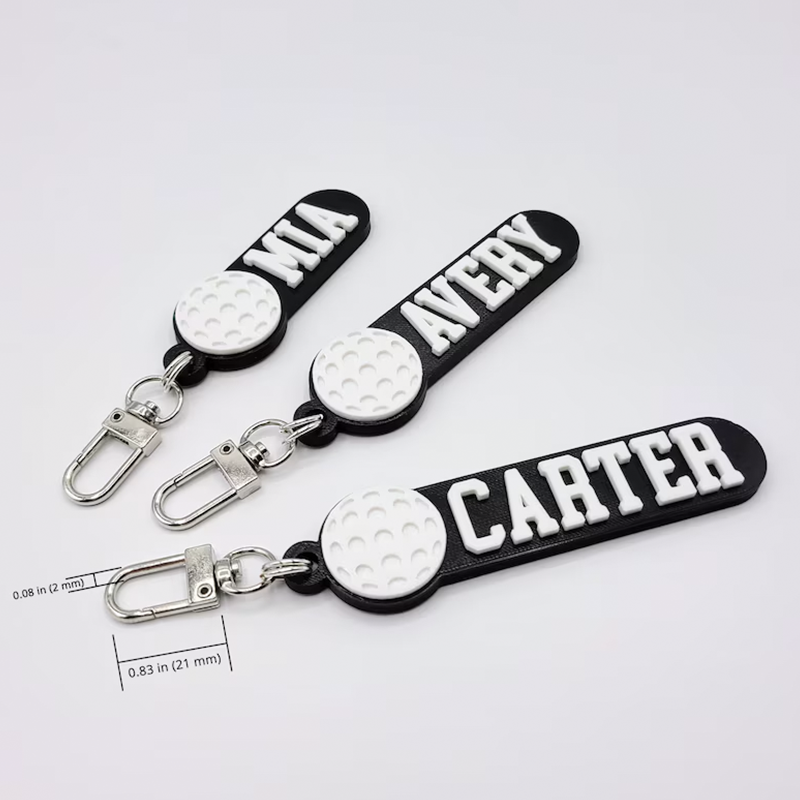 Colored Golf ball Personalized Keychain