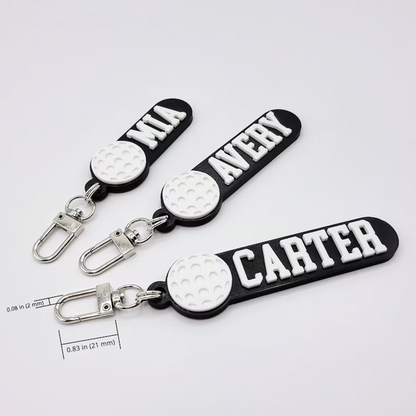 Colored Golf ball Personalized Keychain