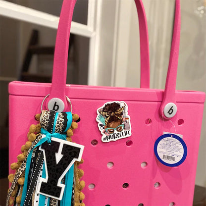 Monogram bag tag, bag charm, acrylic bag tag, beach bag tag, pool bag charm