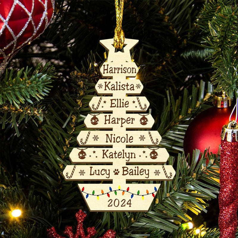 Custom Christmas Tree Ornament with Family Names, Family Christmas Ornament