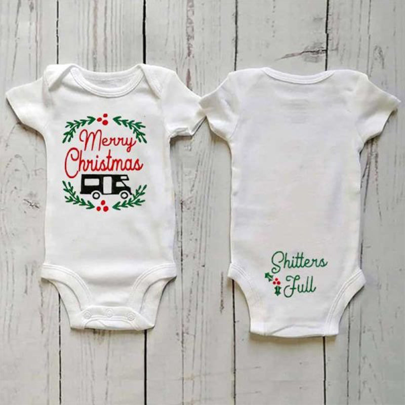 Merry Christmas Shitters Full Unisex Onesies, Ugly Christmas Baby Outfit
