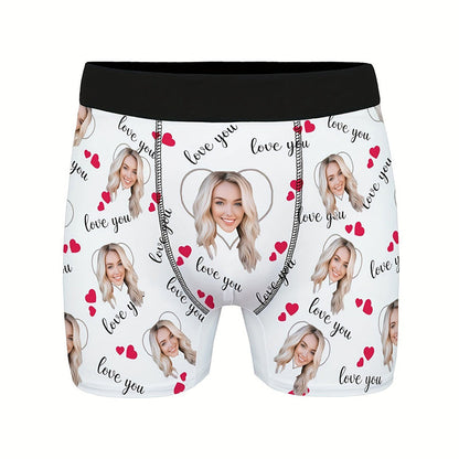 Custom Photo Print Boxer Briefs, High-Elastic Polyester