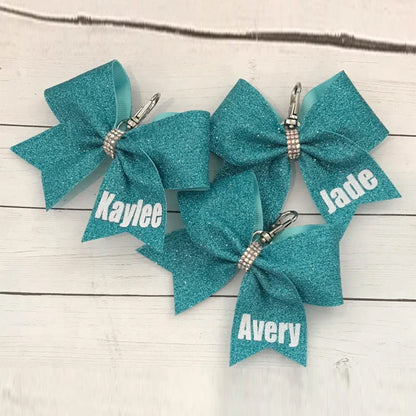 Custom Glitter Bow keychains and/or Wristlets