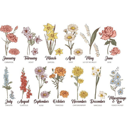 Personalized Birth Flower Tumbler With Name, Birth Flower Glass