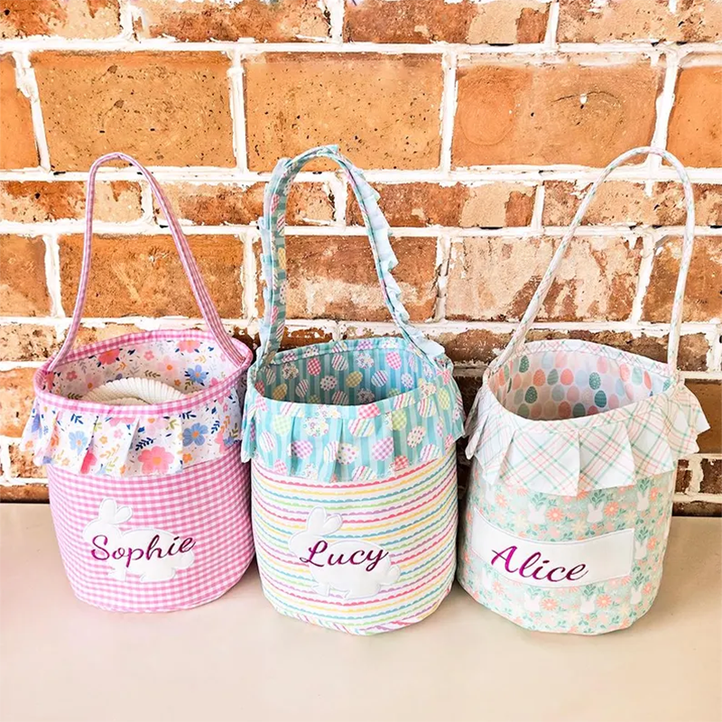 Personalized Bunny Basket: Kids Easter Gift, Toy Organizer