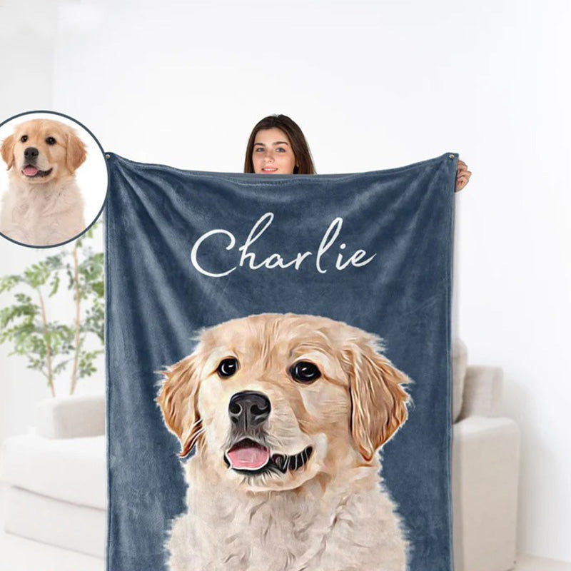 Pet Memorial Gifts Custom Printed Blanket-Photo Blanket Dog Blanket