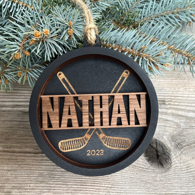 Personalized Hockey Puck Christmas Ornament