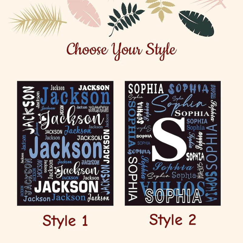 Personalized Name Blanket for Children, Customized Name Baby Blankets