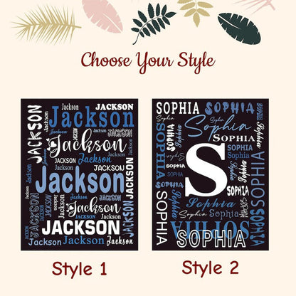 Personalized Name Blanket for Children, Customized Name Baby Blankets