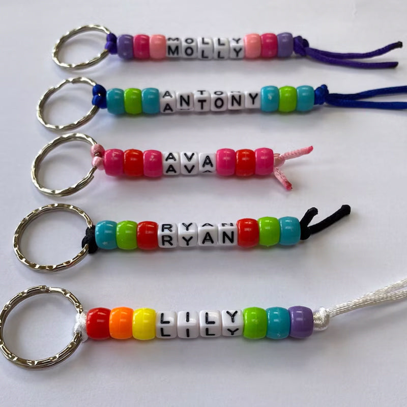 Personalised bead keychain, Personalised gift