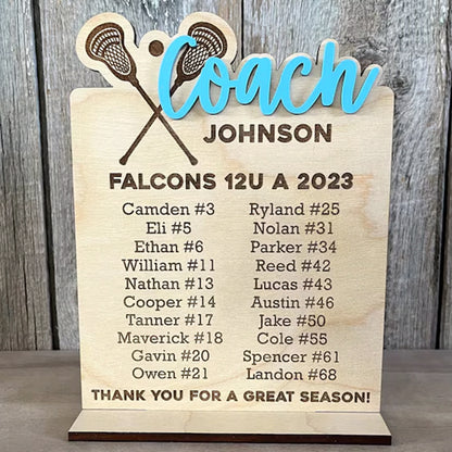 End of Season Coaches Gift, Personalized Coaches Plaque