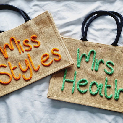 Teacher Bag l Teacher Gift l Book Bag l Personalised Jute Bag