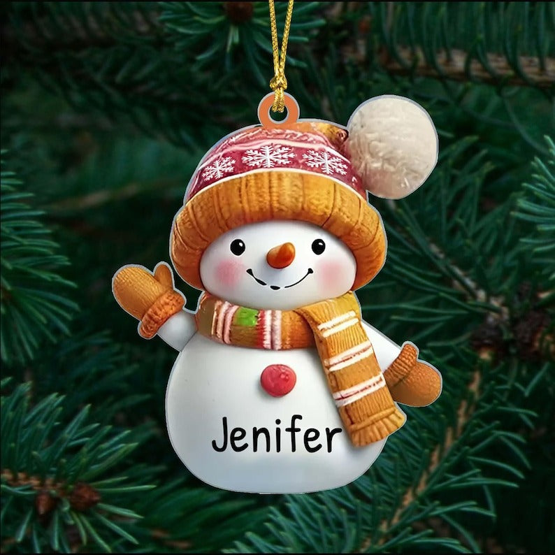 Personalized Snowman Christmas Acrylic Ornament Set