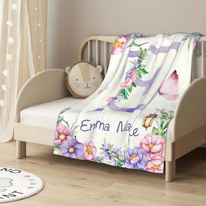 Personalized Floral Name Blanket
