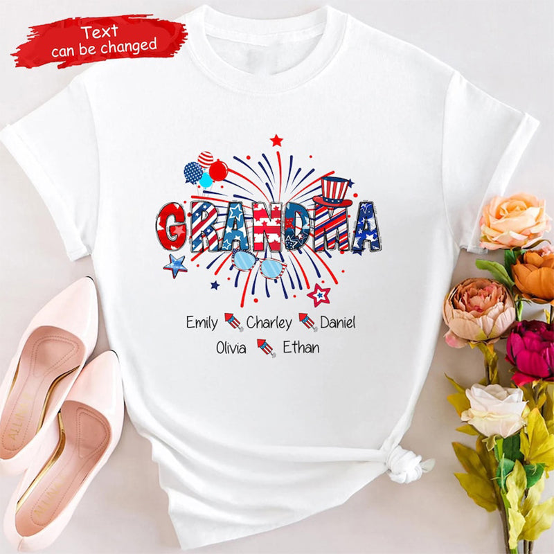 Personalized Grandma Shirt, Patriotic Nana 4th Of July Grandma