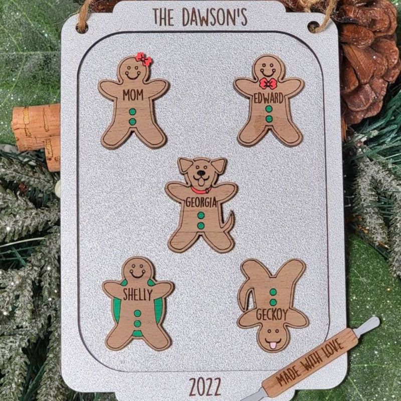 Personalized Cookie Christmas Ornament Gingerbread  Family Ornament Cute Ornament