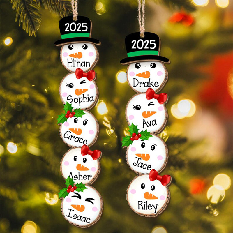 Cute Snowman Family Christmas Ornament 2025