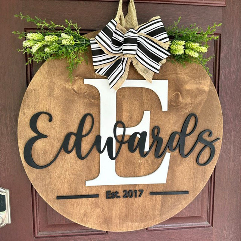 Personalized Door Hanger Front Door Decor