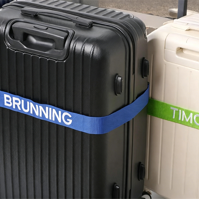 Embroidered Luggage Strap with Lock – 72-Inch Wide Suitcase Belt with Name