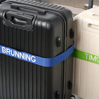 Embroidered Luggage Strap with Lock – 72-Inch Wide Suitcase Belt with Name